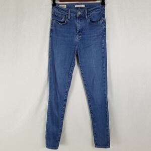 Levis Premium 721 High Rise Skinny Jeans Medium Wash Blue Denim Womens‎ Size 26
